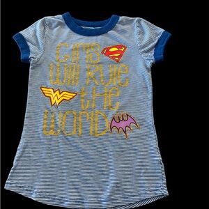 Dc girls Superhero Striped T-Shirt size M